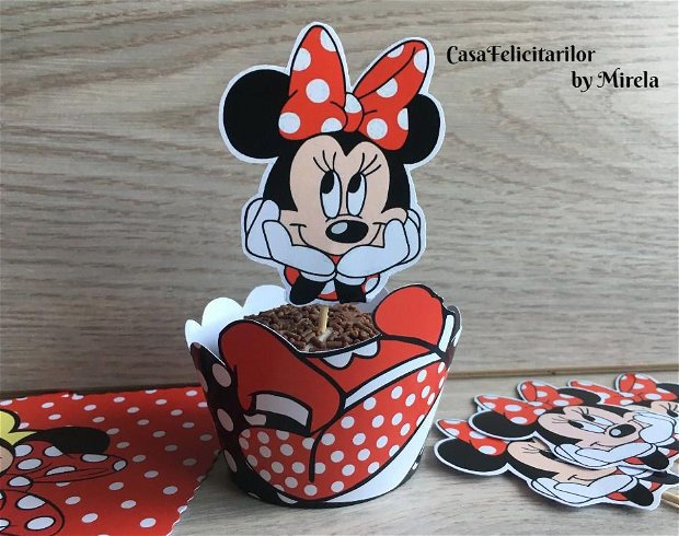 Cutie pentru marturii ciocolata tematica Minnie mouse