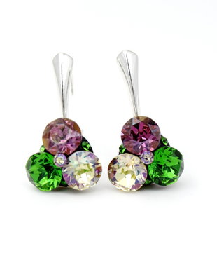 Cercei Swarovski  Chaton Flower / Argint 925