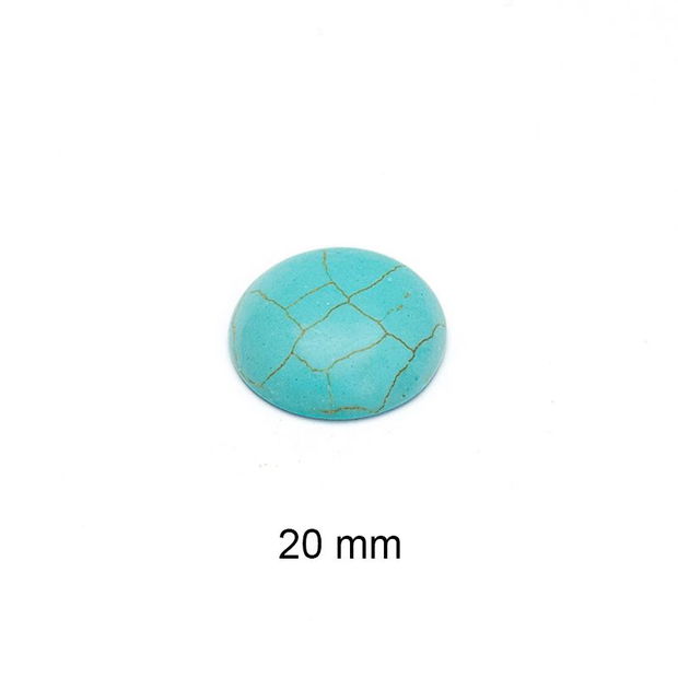 Cabochon Turcoaz sintetic, 20 mm, A992 C