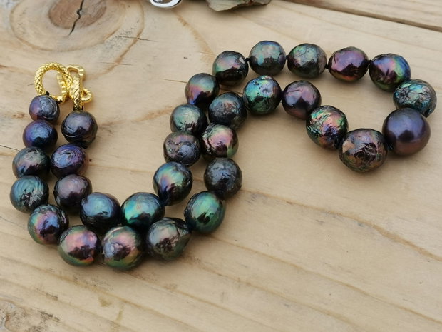 Colier perle black Edison