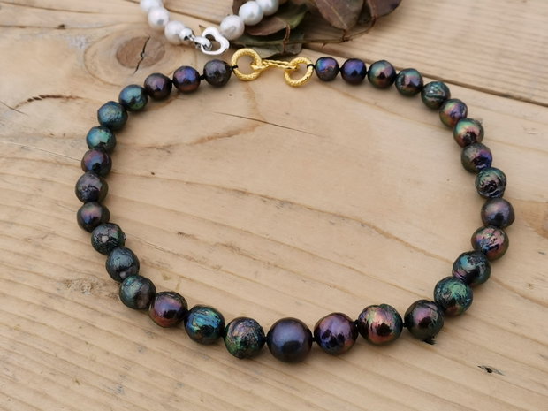 Colier perle black Edison