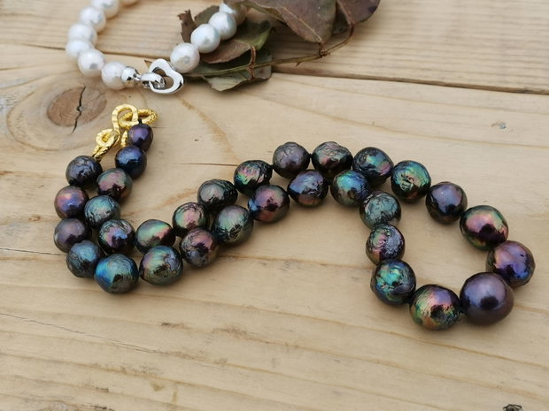 Colier perle black Edison