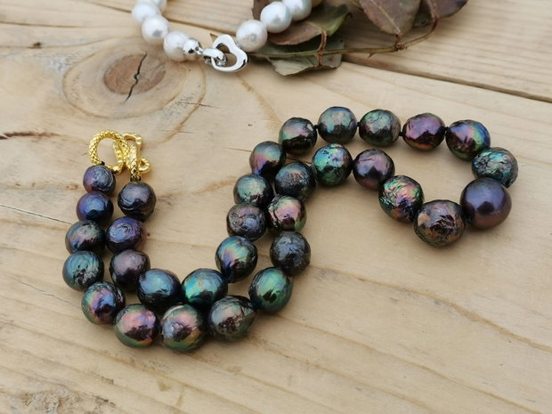 Colier perle black Edison