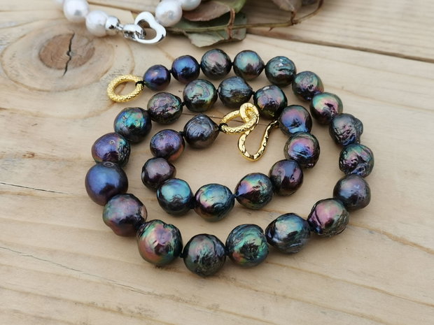 Colier perle black Edison