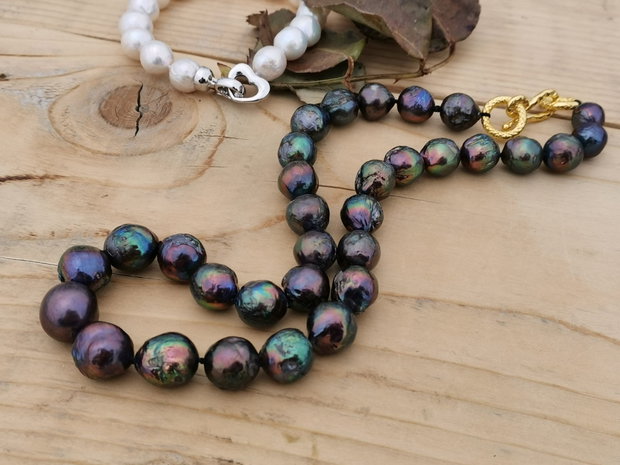 Colier perle black Edison