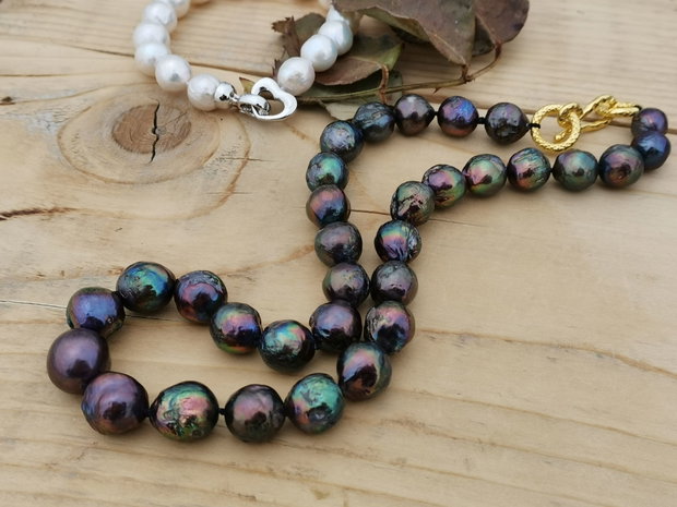 Colier perle black Edison