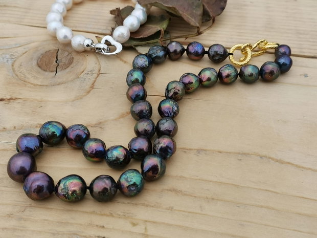 Colier perle black Edison