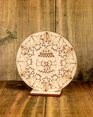 Mandala lemn de colorat pentru Paste