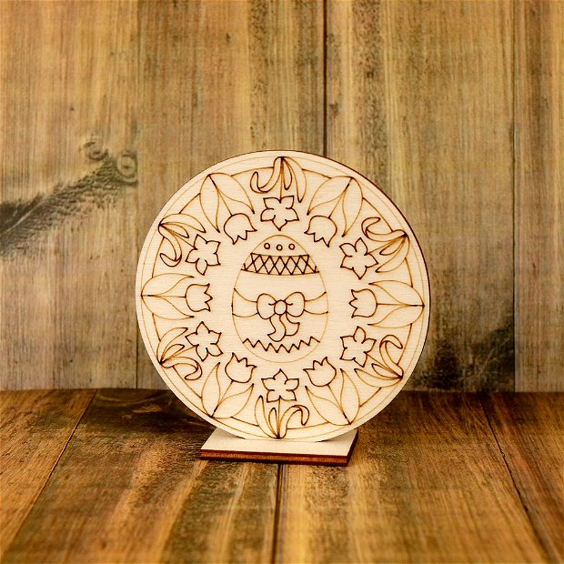Mandala lemn de colorat pentru Paste