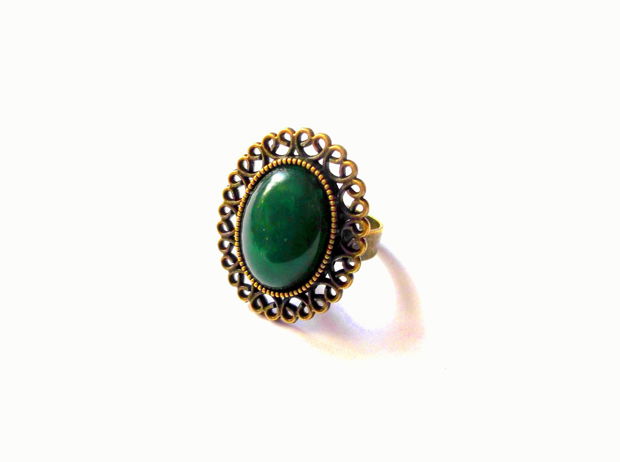 inel bronz cu jad verde 40544