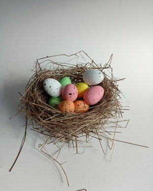 Ouă-ornamente decorative Paște 2 cm-mix culori 10 buc/set