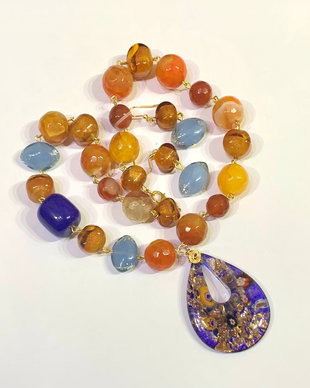 SET ~SUMMER NIGHT~ agate,murano,jad,accesorii aurii