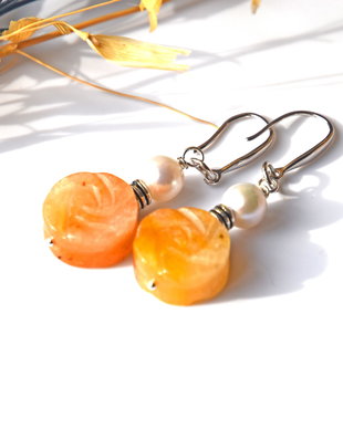 Cercei agate si perle de cultura