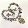 SET ~SILVER FOREST~ perle Keshi,toho,accesorii argintate,abalone(paua shell)