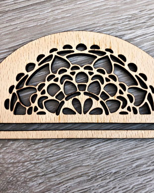 Link lemn, taiat cu laserul, 125x60mm