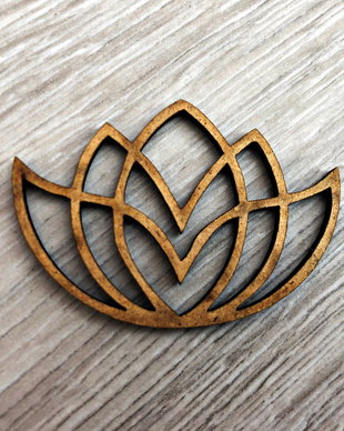 Link floare lotus, laser cut, 47x33mm