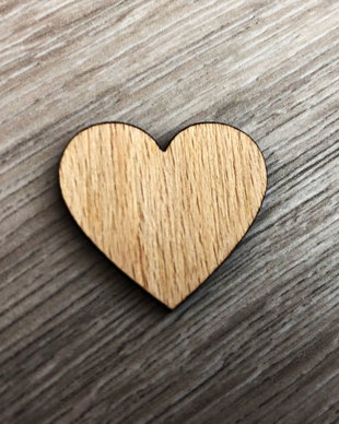 Cabochon inima, laser cut, 28x30mm