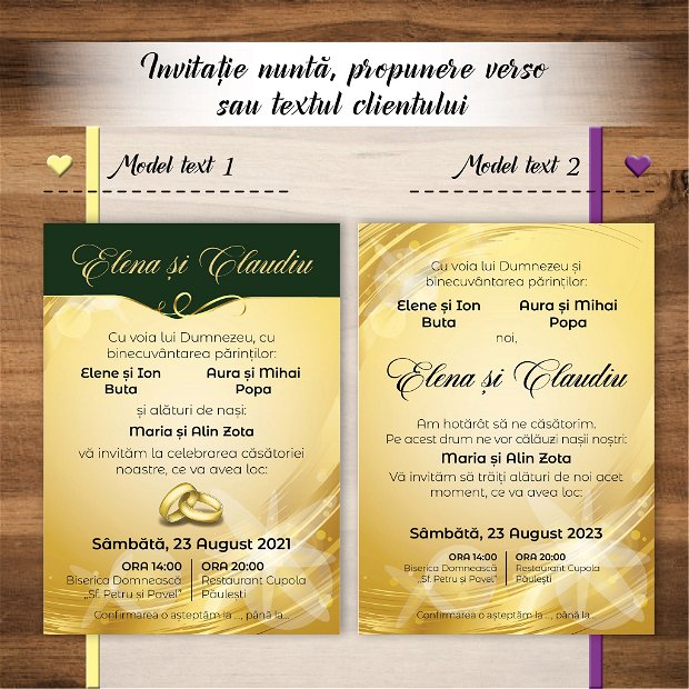 Invitație nuntă - SMARALD