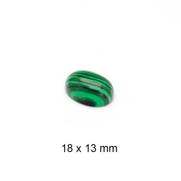 Cabochon malachit sintetic, 18 x 13 mm, A999