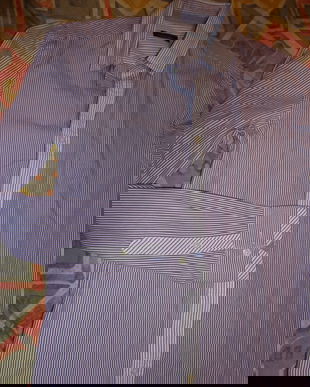 camasa Zara dungi alb/mov S