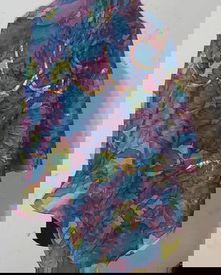 Esarfa din mătase naturală pictată