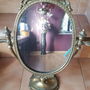 SUPERBA OGLINDA DE TOALETA ,50 CM,VINTAGE ,BRONZ ,FRANTA