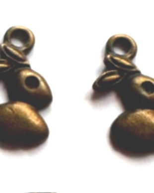 Charm metalic iepuras PLAYBOY bronz