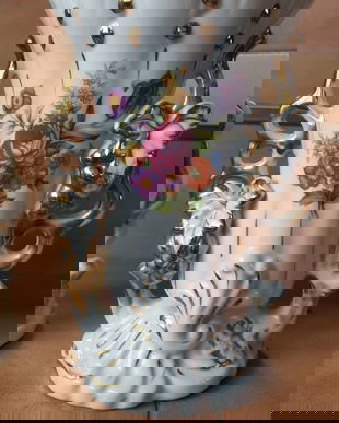 PERECHE SUPERBA DE VASE RITUALICE,PORTELAN , FRANTA SECOL XIX,PIESE DE COLECTIE