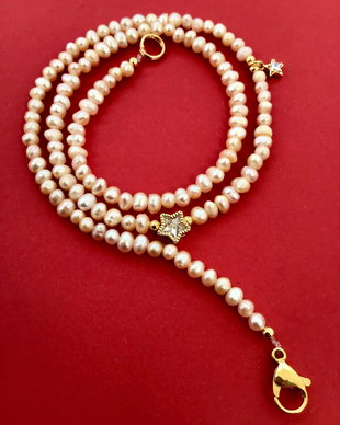 Colier CHOKER perle de cultura crem