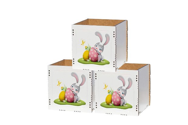 Set 3 cutii decorative cu Iepuras - CFP10036s