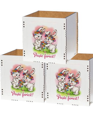 Set 3 cutii decorative cu Iepuras - CFP10031s