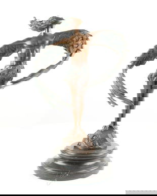 Om inaripat - statueta din bronz pe soclu din marmura