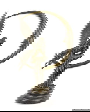 Zana cu Luna - statueta din bronz pe soclu din marmura