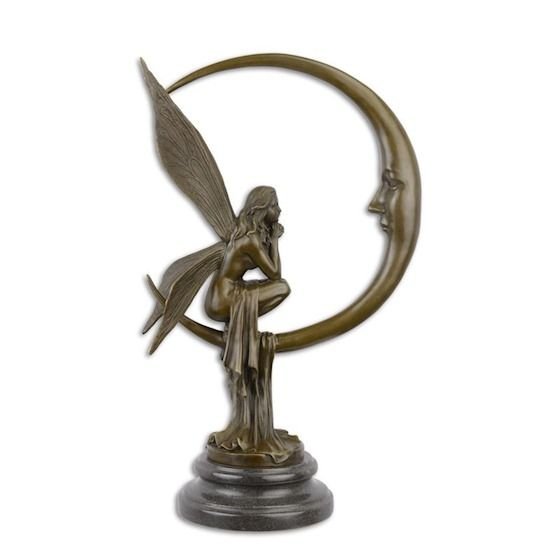 Zana cu Luna - statueta din bronz pe soclu din marmura