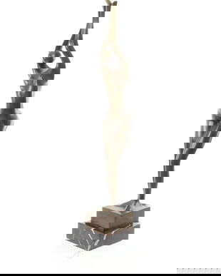 Nud modern - statueta din bronz pe soclu din marmura