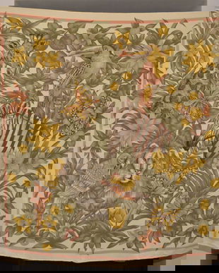 Esarfa cu print jungla matase naturala