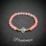 Brățară elastică din Cherry Quartz, Ametist și Jad