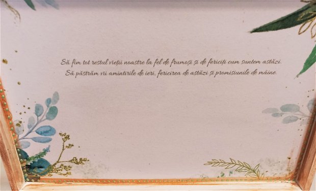 Cufar din lemn personalizabil, 30/20/18 cm sau 40/30/20 cm, pentru nunta / trusoul miresei, tema florala / eucalipt/ verde