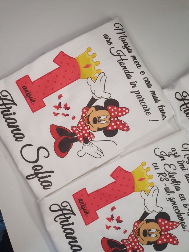 Tricouri mot / turta personalizate Minnie Mouse