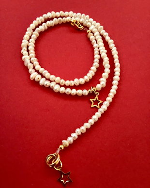 Colier CHOKER perle de cultura albe