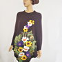 Poncho cu floricele impaslite