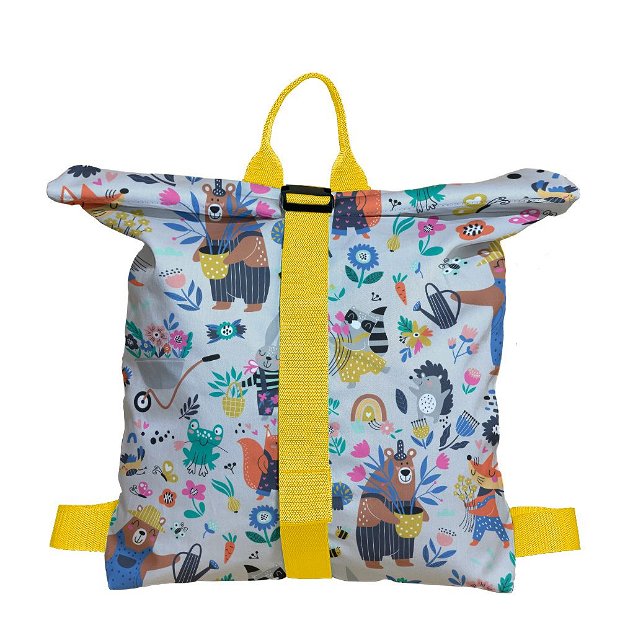 Rucsac Handmade Backpack pentru Copii, Animalele din Padure, Multicolor, 45x37 cm