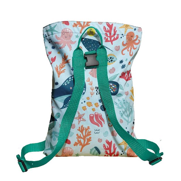 Rucsac Handmade Backpack pentru Copii, Lumea Subacvatica, Multicolor, 45x37 cm