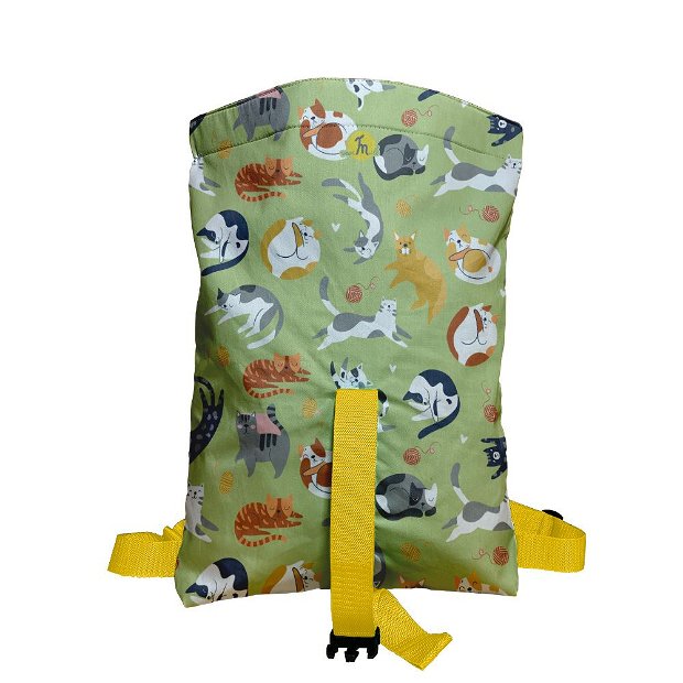 Rucsac Handmade Backpack pentru Copii, Pisica si Ghemul, Multicolor, 45x37 cm