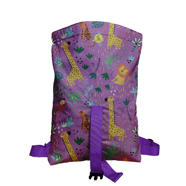 Rucsac Handmade Backpack pentru Copii, Animale din Jungla, Multicolor, 45x37 cm