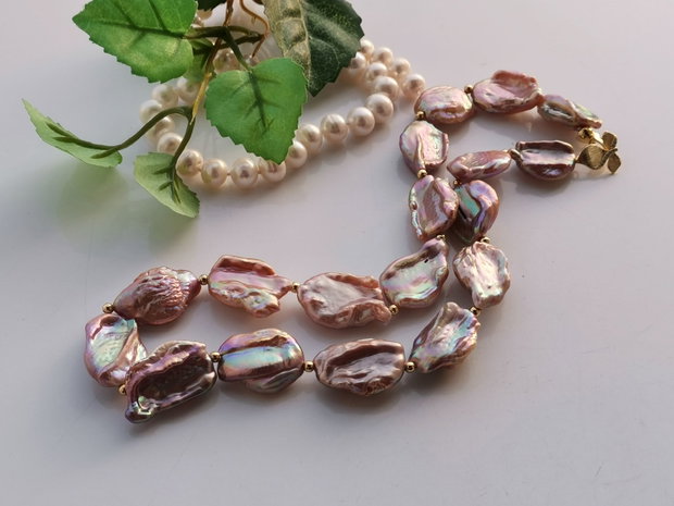 Colier perle lavender keshi