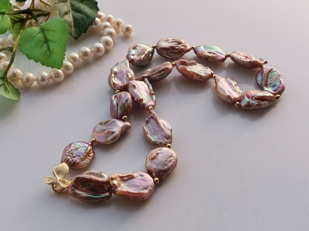 Colier perle lavender keshi