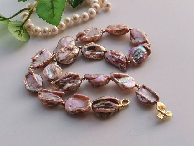 Colier perle lavender keshi