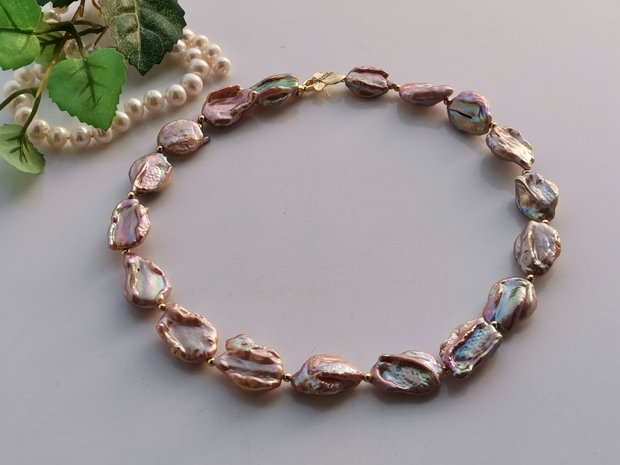 Colier perle lavender keshi