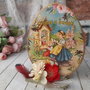 Decoratiune din lemn, in forma de ou,,  cadou pentru Paste